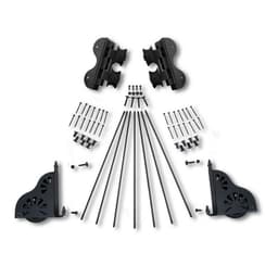 20" Hardware Swivel Kit with Brake for Rolling Library Ladders, Black, QG7102008