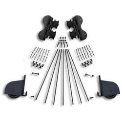 20" Hardware Swivel Kit with Contemporary Wheel for Rolling Library Ladders, Black, QG7202008