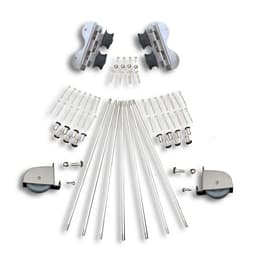 20" Hardware Swivel Kit with Contemporary Wheel for Rolling Library Ladders, Satin Nickel, QG7202002