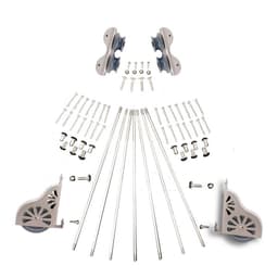 20" Wide Hardware Kit for Rolling Library Ladders, Satin Nickel, QG2002002