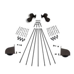 20" Wide Hardware Kit with Contemporary Wheels for Rolling Library Ladders, Hook Style, Oil Rubbed Bronze, QG5202007