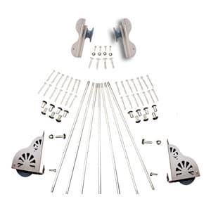Quiet Glide 20" Rolling Hook Library Ladder Hardware Kit with Brake, Satin Nickel, QG.510-20.02