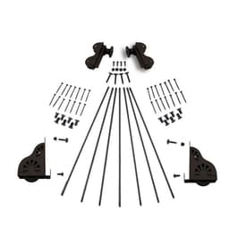 20" Wide Hardware Kit with Brake for Rolling Library Ladders, Hook Style, Oil Rubbed Bronze, QG5102007