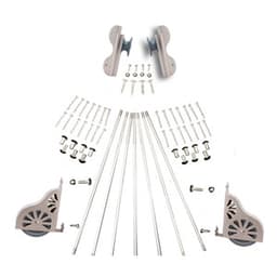 20" Wide Hardware Kit for Rolling Library Ladders, Hook Style, Satin Nickel, QG5002002