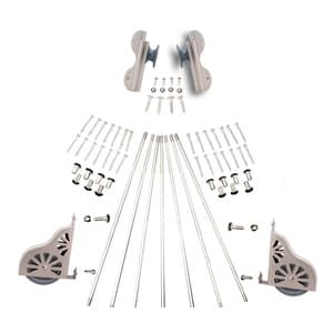 Quiet Glide 20" Rolling Hook Library Ladder Hardware Kit, Satin Nickel, QG.500-20.02