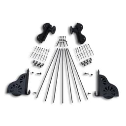 20" Wide Hardware Kit with Brake for Rolling Library Ladders, Hook Style, Black, QG5102008