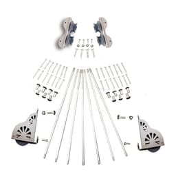 20" Wide Hardware Kit with Brake for Rolling Library Ladders, Satin Nickel, QG2102002