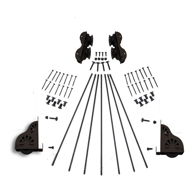Quiet Glide 20" Rolling Library Ladder Hardware Kit with Brake, Oil Rubbed Bronze, QG.210-20.07
