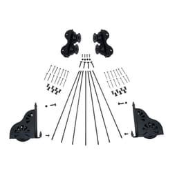 20" Wide Hardware Kit with Brake for Rolling Library Ladders, Black, QG2102008