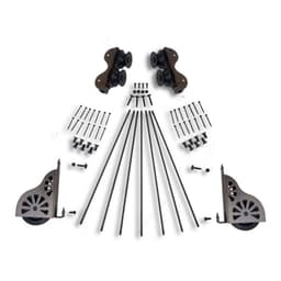 20" Wide Hardware Kit for Rolling Library Ladders, Hammered Antique Brass, QG2002003