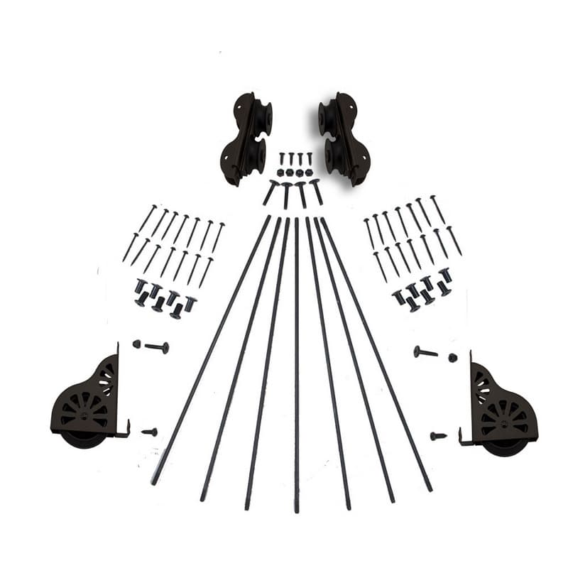 Quiet Glide 20" Wide Hardware Kit for Rolling Library Ladders, Oil Rubbed Bronze, QG2002007
