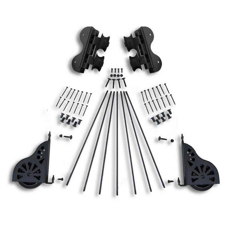 Quiet Glide 20" Rolling Library Ladder Swivel Hardware Kit, Black, QG.700-20.08