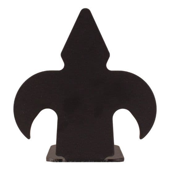 Fleur-Di-Lis Style non-Forged Center Guide for Rolling Barn Doors, Black