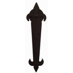 Fleur-Di-Lis Style non-Forged Strap with Roller for Rolling Barn Doors, Oil Rubbed Bronze