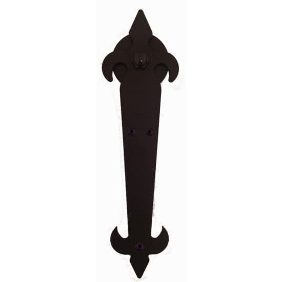 Fleur-Di-Lis Style non-Forged Strap with Roller for Rolling Barn Doors, Oil Rubbed Bronze