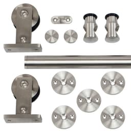 96" 8 Foot Rolling Barn Door Hardware Kit, Top Mount, Stainless Steel Finish