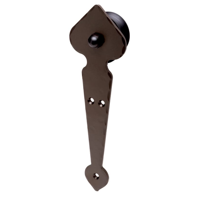 Barn Door Hardware Accessory Santiago Series Hanger, Face Mount, Strap Stick Style, Black