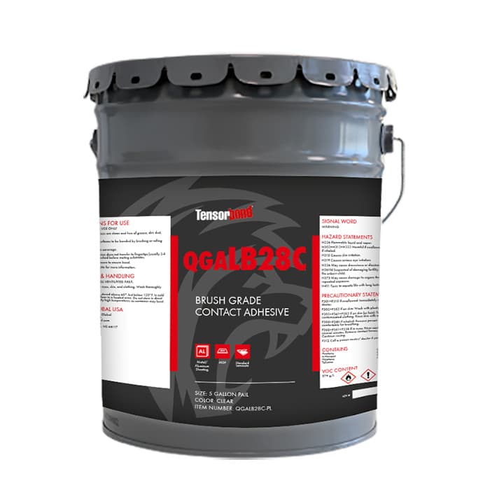 Tensorbond LB28 High Temperature Brush Grade Contact Adhesive, Clear, 1 Gallon Pail
