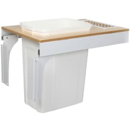 Knape and Vogt TSC 14-1/2" Birch 1-50 Quart Top-Mount Waste Pullout with White Bin and Soft-Close Slides, TSC15-1-50WH