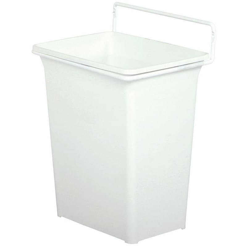Knape and Vogt DWB Series 9 quart White Trash Can, 9-1/2"W x 13-3/8"H x 7"D - DWB975-W