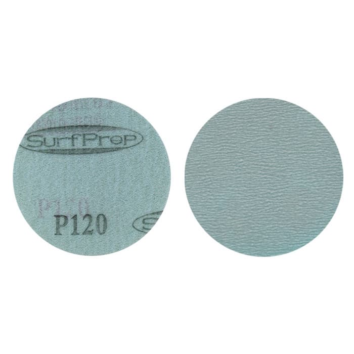 SurfPrep 3" 120 Grit No Hole Hook & Loop Aluminum Oxide Sanding Disc on Film