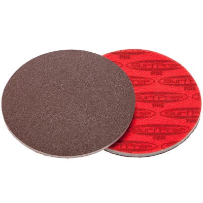 SurfPrep 6" 150 Grit No Hole Aluminum Oxide Sanding Disc on Foam, Red