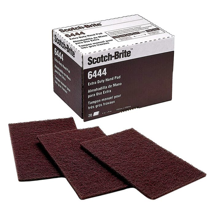 3M Scotch-Brite 7447 Hand Pad 6" x 9" Very Fine Grit Aluminum Oxide Maroon No Hole 50048011040290