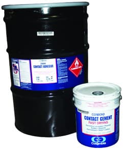 Brush, Roller, or Spray Grade Contact Adhesive Flammable, Premium 18% Solids - Clear, 5 Gallon