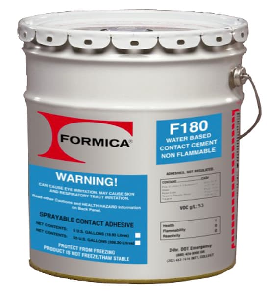 F180 Water Based Bulk Contact Cement, Clear, 5 Gallon Pail