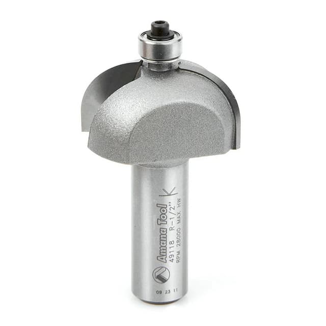 Amana Edge Forming Cove Profiling Router Bit with Ball Bearing Guide, 49118