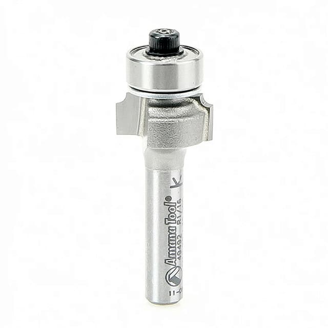 Amana Roundover Carbide Tip Profiling Router Bit with Bottom Mount Ball Bearing Guide