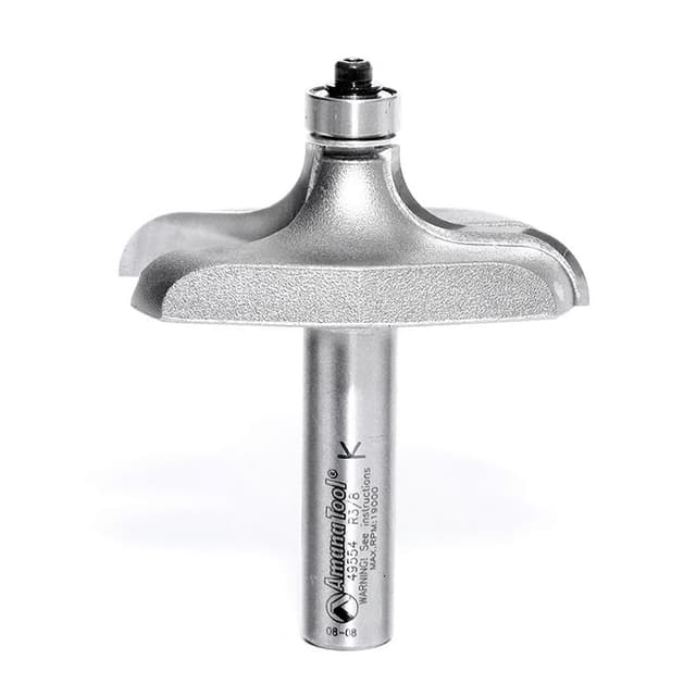 Amana Handrail/Table Edge Carbide Tip Profiling Router Bit with Bottom Mount Ball Bearing Guide