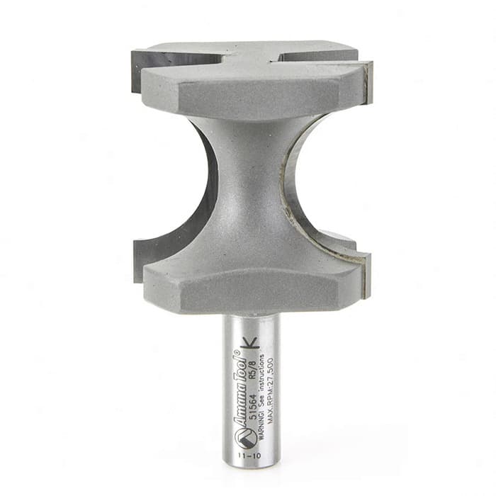 2" x 5/8" Radius Bull Nose Router Bit, 2-Flute, 1/2" Shank