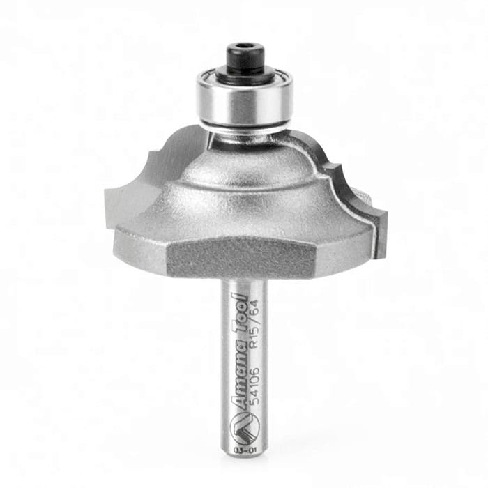 1-1/2" x 7/32" Radius Classical Bead/Cove Bit with Ball Bearing, 2-Flute, 1/4" Shank