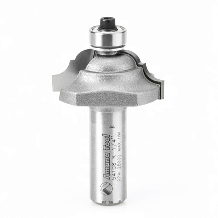 Edge Forming Classical Bead and Cove with Ball Bearing Guide 2-Flute 1-1/2" Dia, 1/2" Height, 5/8" Shank, 2-1/2"Length