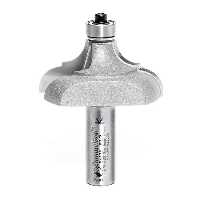 Amana Edge Forming Classical Cove & Bead Carbide Tip Profiling Router Bit with Bottom Mount Ball Bearing Guide