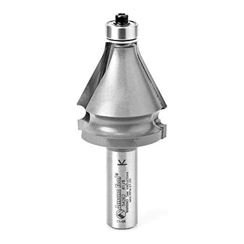 Amana Handrail Side Edge Carbide Tip Profiling Router Bit with Bottom Mount Ball Bearing Guide