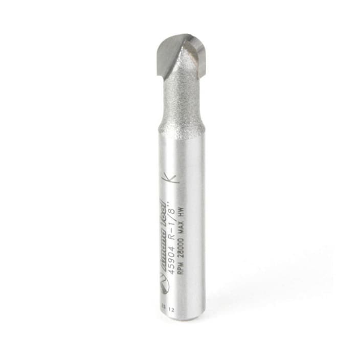 1/4" x 1-5/8" x 1/8" Radius Core Box Router Bit, 1/4" Shank