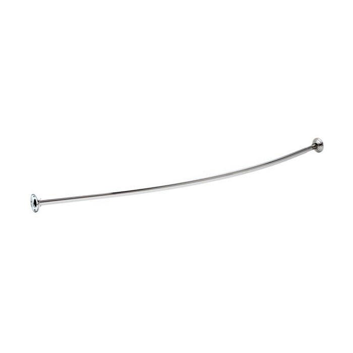 5' Oval Curved Shower Rod with 6" Bow, Stainless Steel