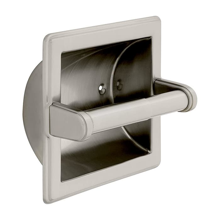 Jamestown Toilet Paper Holders, Recessed 3-3/4" Center to Center Satin Nickel