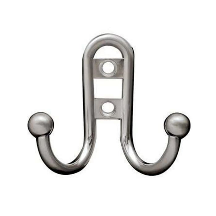 DOUBLE ROBE HOOK WITH BALL END satin nickel