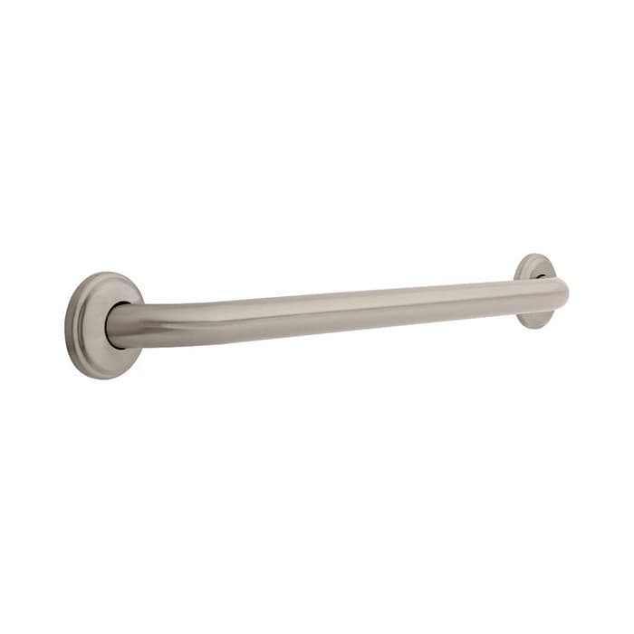 Centurion 18" x 1-1/4" Concealed Mount Grab Bar with Decorative Flange, Satin Nickel