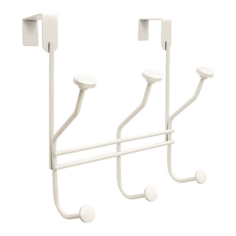 9-3/4" x 7-1/4" Triple Over the Door Hook, White Finish