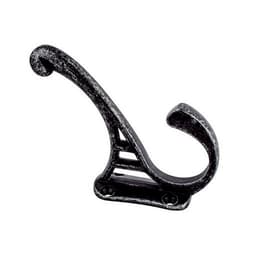Wardrobe Hooks, Prelude Collection Double Prong 4" Long Weathered Iron