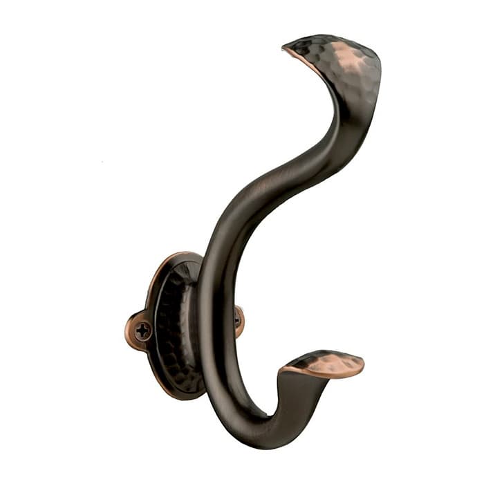Hickory Hardware Craftsman Coat and Hat Hook 5-1/16" (128mm) Long Oil Rubbed Bronze Highlighted, P2175-OBH