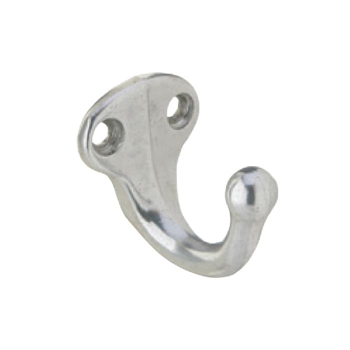 Wardrobe Hooks Single Prong, Aluminum