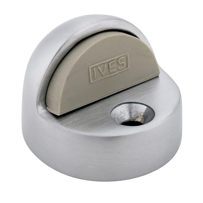 Passage Door Hardware Door Stops, Elevated Dome Stops Aluminum 1-3/4" x 2" Oval