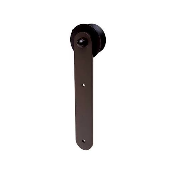 Barn Door Hardware Accessory Macau Series Hanger, Face Mount, Strap Stick Style, Black