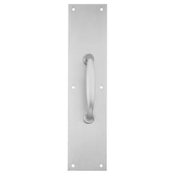 Door Pull Plates with Bevel Edges Bright Brass, 3-1/2" x 15"