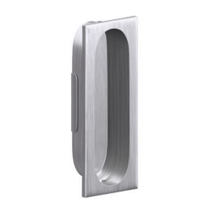 Sliding Door Pulls Flush Oblong Pulls, Brass 3-1/8" Diameter, Bright Chrome